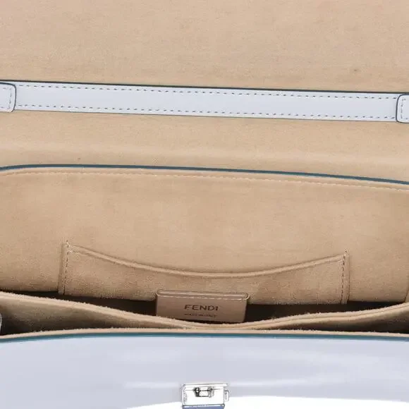 FENDI KAN I Shoulder Bag 8BT283 Light Gray Leather - Picture 6 of 8